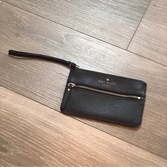 Kate Spade Bee Mika’s Pond Black Saffiano Leather Wristlet/Wallet - Picture 2 of 10